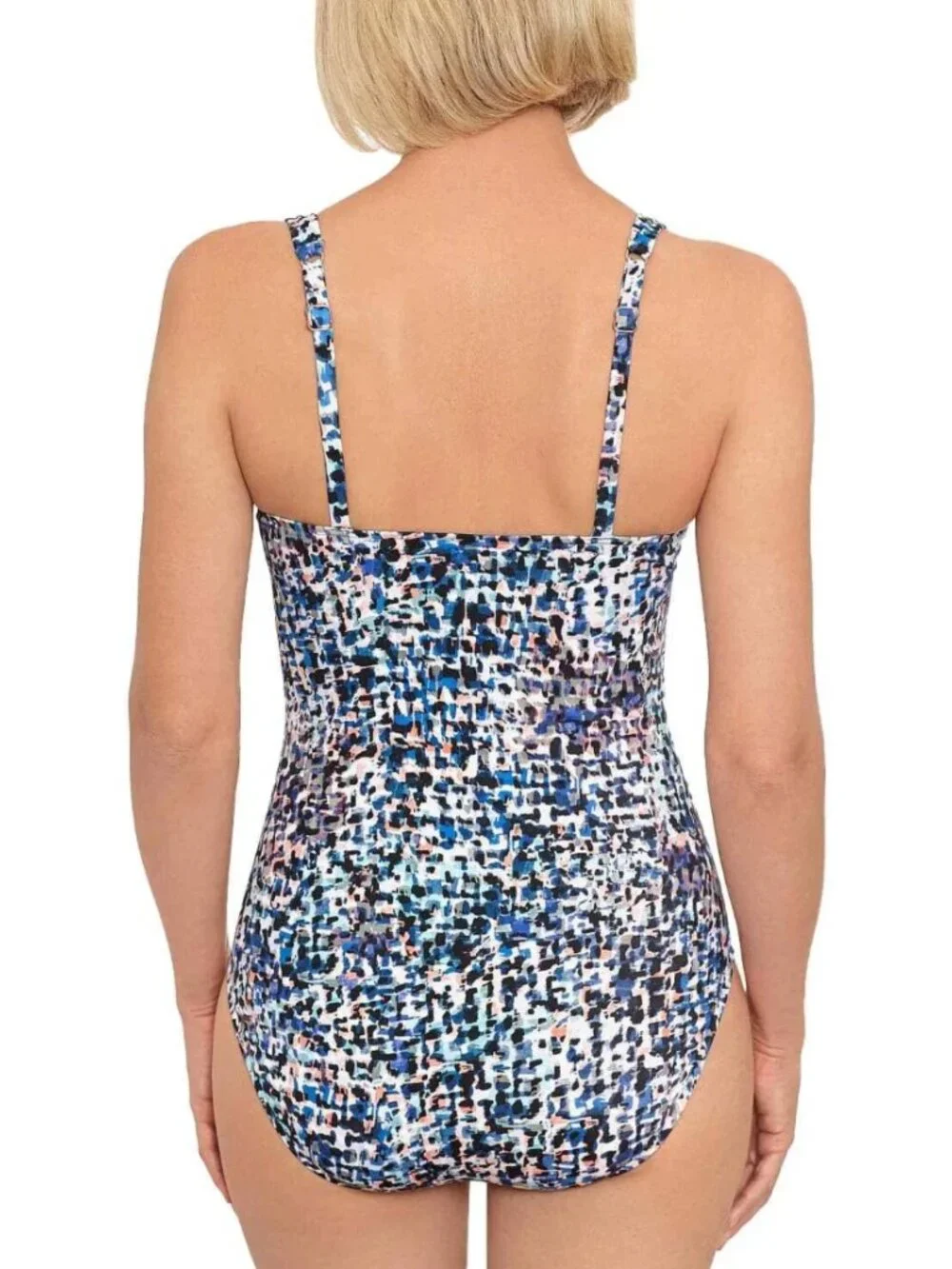 Swim Solutions Women's Shirred Front Tummy Control One-Piece Swimsuit Sz 16 NWT - Picture 2 of 10